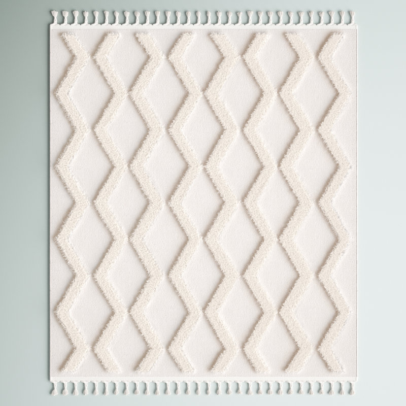 Rittenberry Geometric Ivory Area Rug, Rectangle 8' x 10'