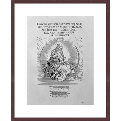 Madonna en tant que mère qui allaite et divin étant la page de titre de la série de pub «The Life of the Virgin». «1511» par Albrecht Dürer, impression giclée sur cadre