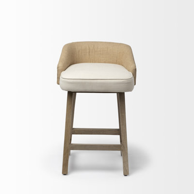 Kemble Upholstered Counter Stool with Solid Wood Frame