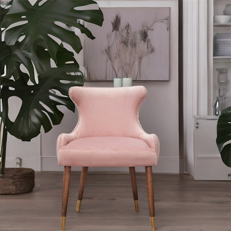 Fauteuil Jaria, Velours rose