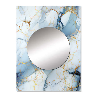 Lealon Serene Elegance Marble Pattern - marble  Large Wall Mirror, Abstract Unique Mirror, Printed Metal Art