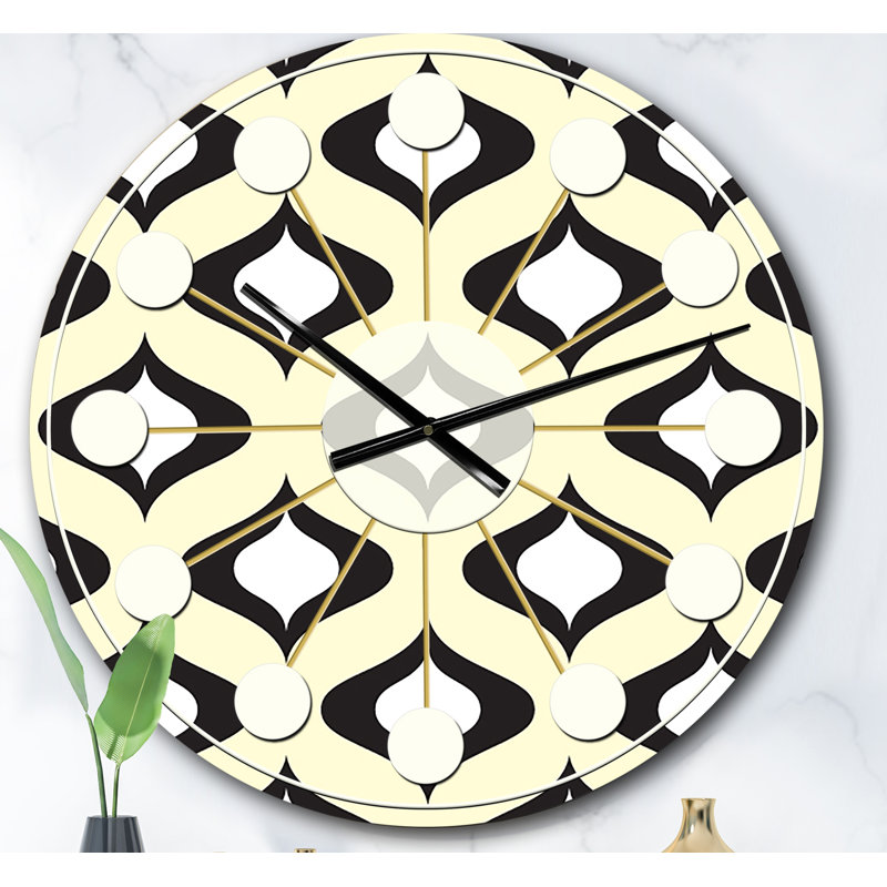 Horloge murale rétro Mid-Century, Surdimensionné