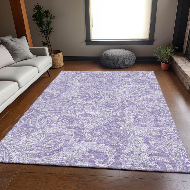 Premium Machine Washable Arnette Lavender Rug, Rectangle 8' x 10'