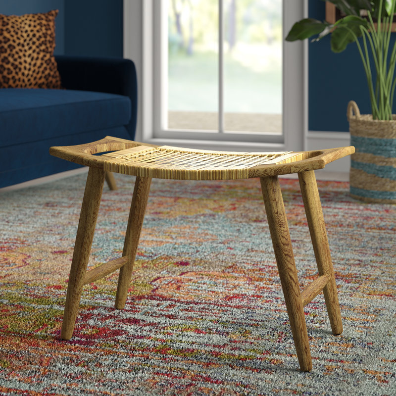 Solid Wood Accent Stool, Natural