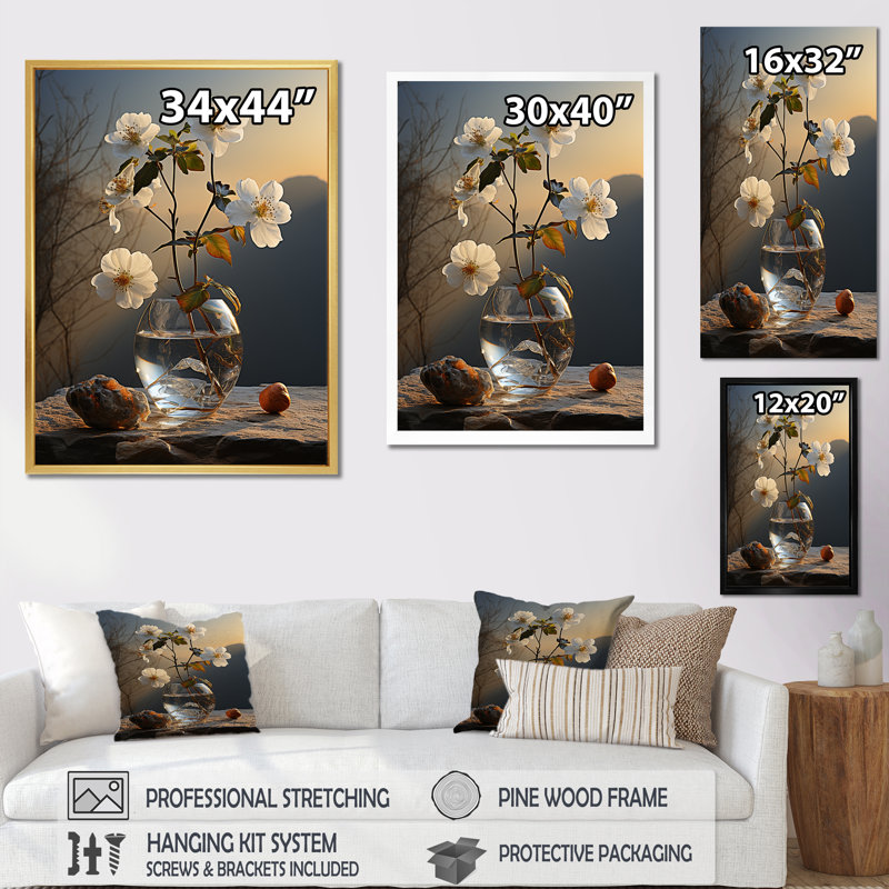 «Violets Sunset» sur toile, Toile tendue, H 44 po x l 34 po x P 1,5 po