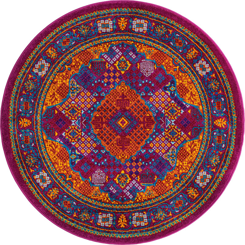Malaija Oriental Indoor Rug, Round 4'