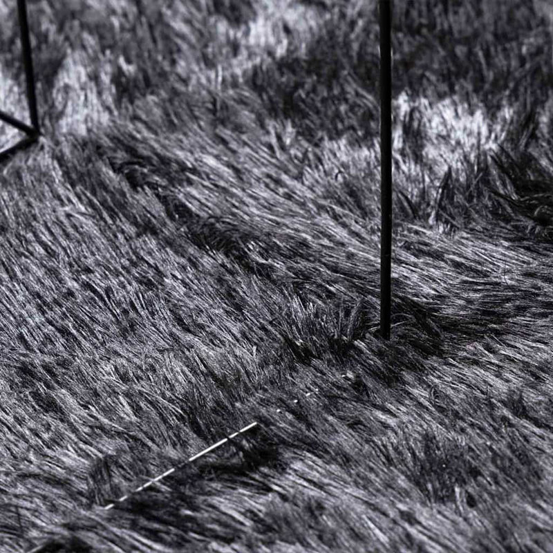 Shaggy Rug High Pile NAVARRA Dark Grey Polyester, Square 200cm
