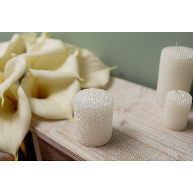 Unscented Pillar Candle, 10cm H x 8cm W x 8cm D