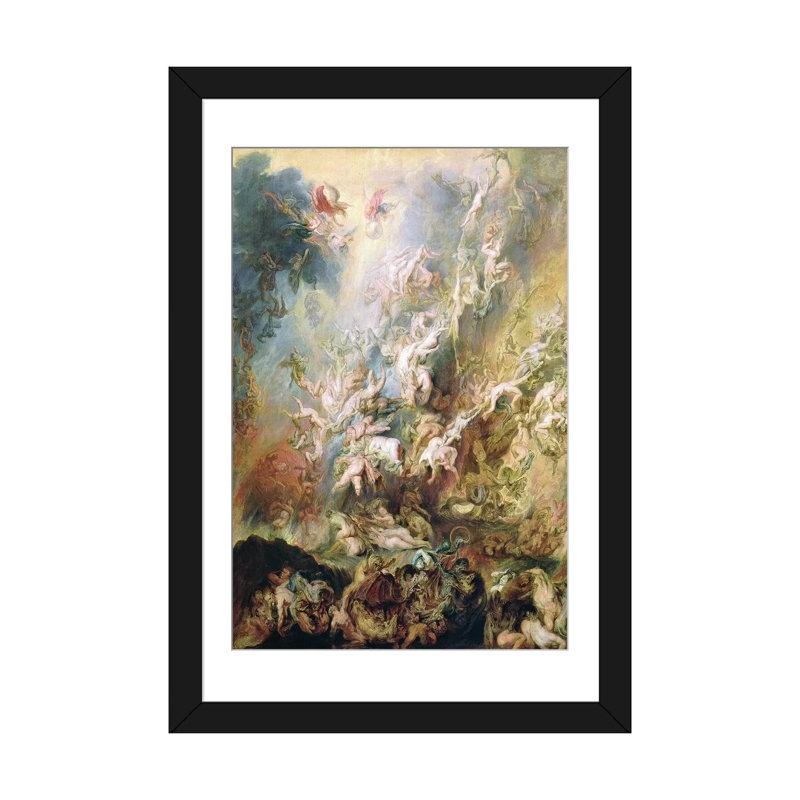 « the automne of the damned » par peter paul rubens, reproduction sur toile, H 24 po x l 16 po x P 1 po, Blanc