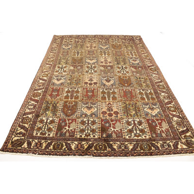 One-of-a-Kind Taleeah Hand-Knotted 1970S 6'9"" X 10'1"" Wool Area Rug in Brown/Beige/Red -  Isabelline, 5E3686DBE6F34372A60D91EAB84AD2BA