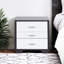 Table d'appoint contemporaine en blanc et noir, 3 supports, compartiment de nuit en bois