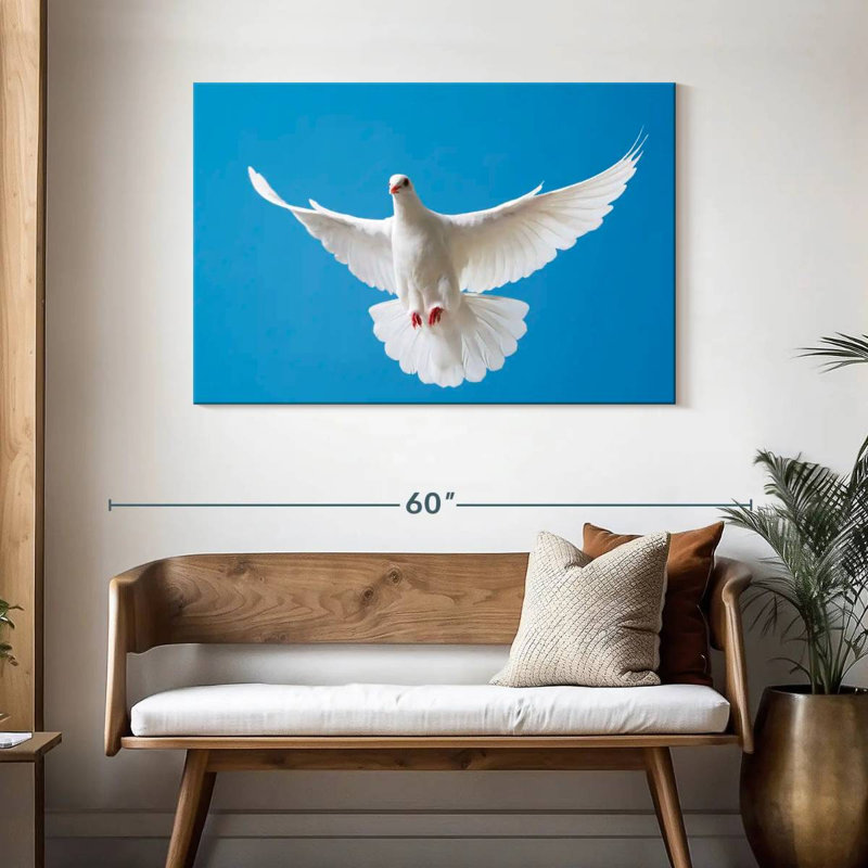 White Dove Flying, 30" H x 45" W