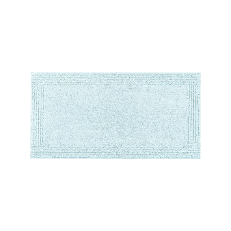 Tapis pour salle de bain réversible bleu 100% coton 24 x 36 po 3000 g / m² - doux et facile à entretenir, antidérapant recommandé