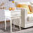 Reva Small White Victorian Nightstand End Table with Storage