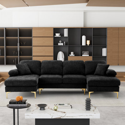3 - Piece Chenille Upholstered Sectional
