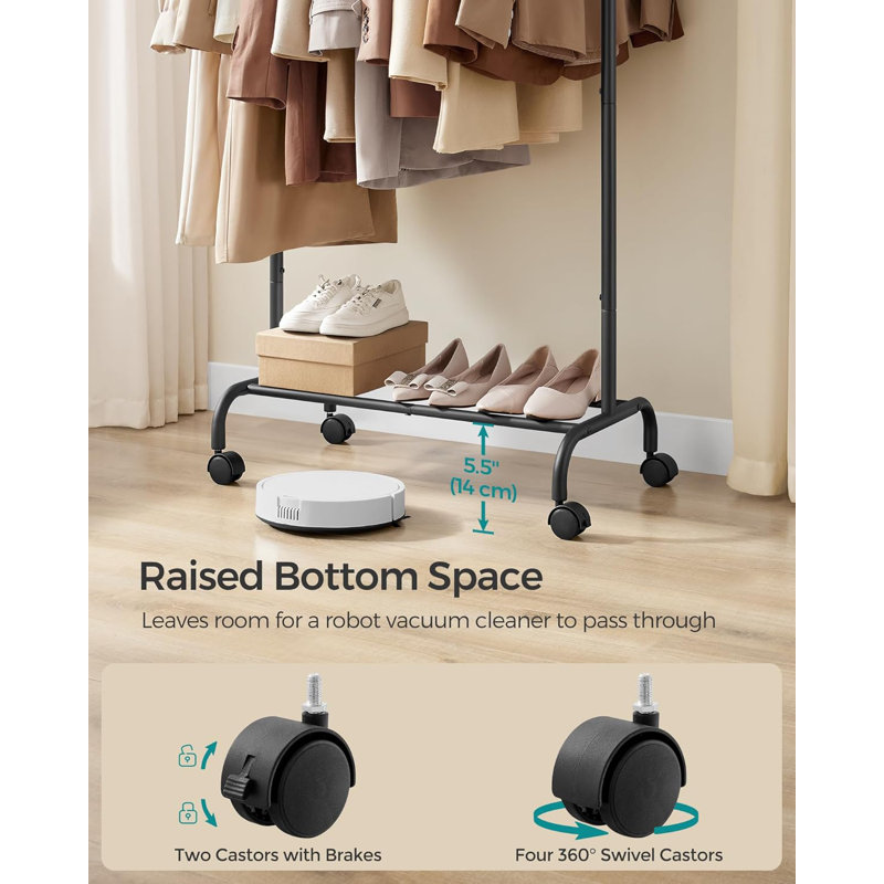 132cm Rolling Clothing Rack