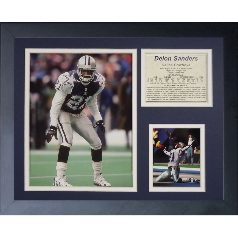 Memorabili encadrée sanders cowboys dallas deion