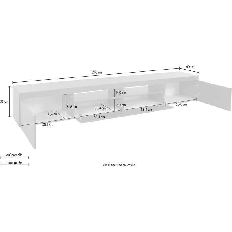 Cathaleen Unfinished TV Stand for TVs up to 88", Grey