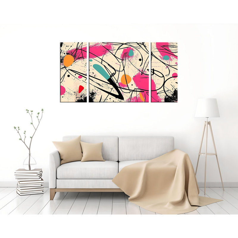Stunning 3-Piece Decorative Canvas Painting Set, 7.9 x 17.7 inches (2 Pieces), 17.7 x 17.7 inches (1 Piece) | 50% Cotton / 50% Polyester, 100% Wooden Frame (Thickness: 0.8 inches) | Eye-Catching Digital Art for Home Decor