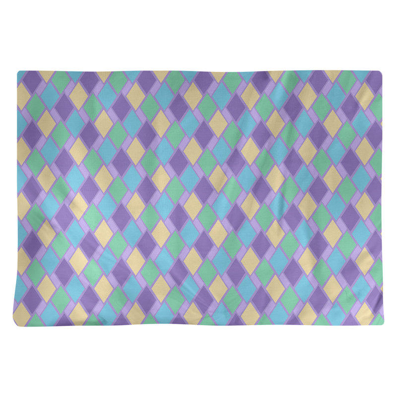Napperon en coton 18 "Retro Diamonds, Mauve et pastel