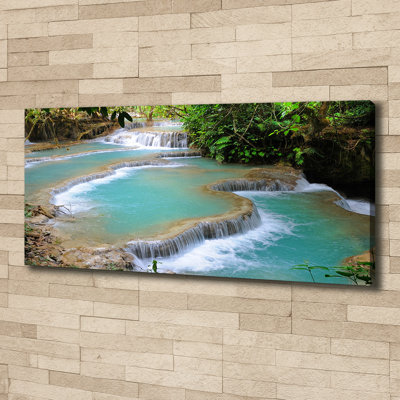 Waterfall In The Forest - Wrapped Canvas Print