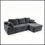 Nouveau canapé d'angle en L de 244 cm (96 pouces) sans cadre, avec mousse et ressorts, face au canapé, gris