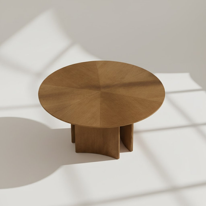 Table de salle à manger ronde en bois de 59,05 po de style Mid-Century moderne
