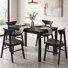 5 - Piece Black Dining Set, Modern Design Rectangular Kitchen Table And Solid Wood Dining Chairs