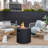 Aegean 24" Round Steel Propane Fire Pit Table with Hidden Tank Storage by Real Flame-95635479