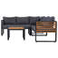 Ensemble de canapé de patio en L 4 pièces avec tables basses-461309041