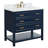 Pamula 36" Single Bathroom Vanity Set with Marble Top, Navy Blue-2082994463-2034064475