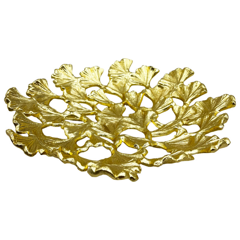 Assiette décorative en aluminium faite à la main Amirjon 1, Doré