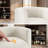 Modern Barrel Counter Stools with Backrest and Arms, Linen Fabric Upholstered Accent Barstools for Kitchen Island,Support 450 LBS-1080279876