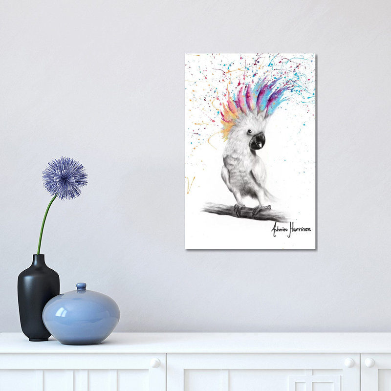 «Punk Cockatoo» par Ashvin Harrison - impression, Aucun mat, Toile tendue, H 18 po x l 12 po x 1,5 po