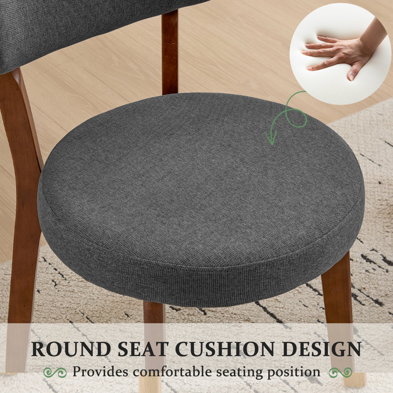 Chaise d'appoint de cuisine rembourrée Mid-Century, Gris
