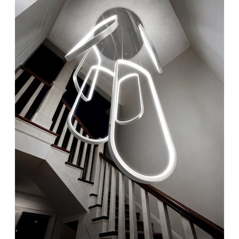 Modern Chandelier With Dimmable Lighting, Gray