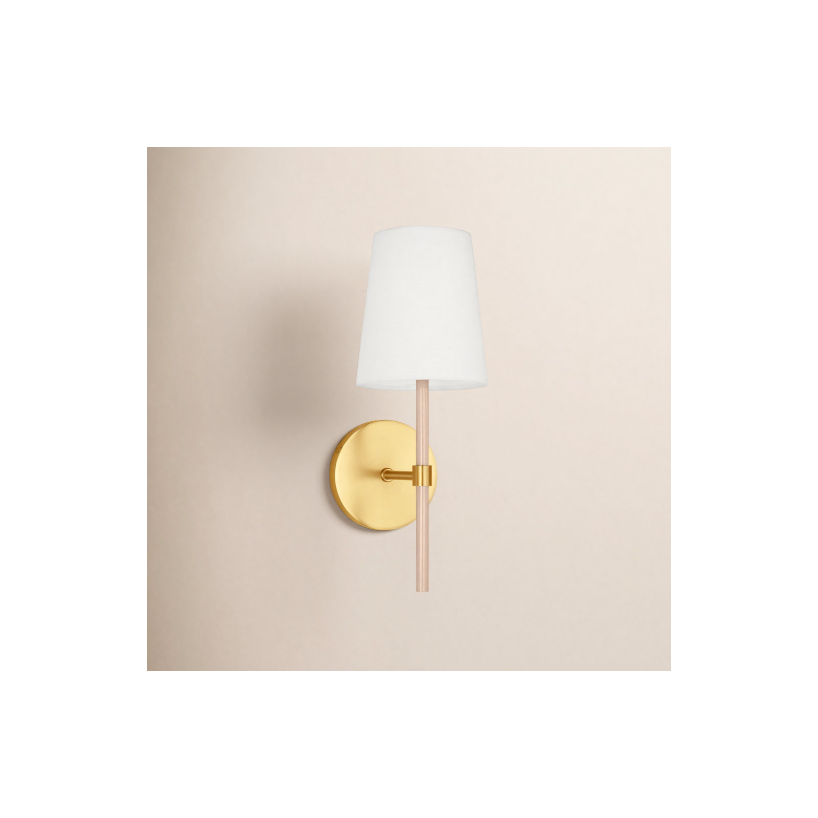 Single Light Dimmable Armed Sconce, Burnished Brass BLH