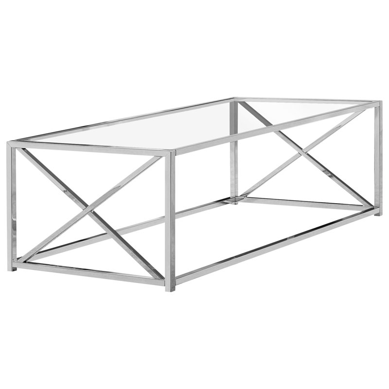 Table d'appoint rectangulaire en verre trempé avec base en métal pour salon moderne et transparent