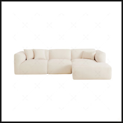 Luxury Living Room Double-Needle Cut Velvet Sofa, With Pure Sponge Cushions And Detachable Footstool, Includes 3 Throw Pillows