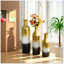Ensemble de 3 vases de sol décoratifs en métal avec motif de feuilles, grands vases blancs, dorés et noirs pour la décoration de salon et de vestibule