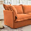 Canapé 2 places orange avec housse amovible en chenille, plusieurs coussins moelleux, siège profond, dossier haut, assemblage rapide, assemblage rapide, diverses configurations pour relax convertible, matériel,