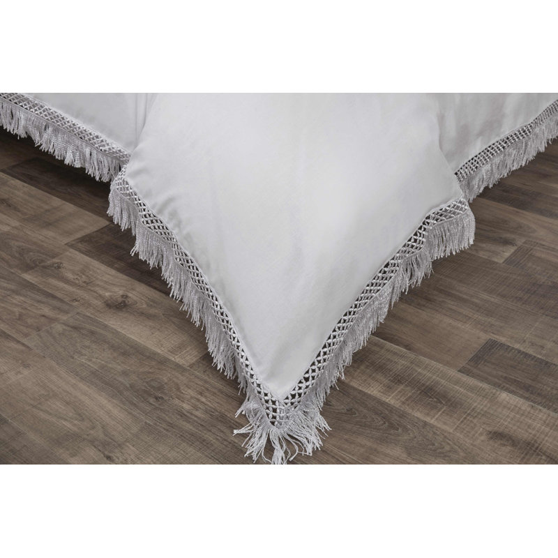 Huerta Solid Colour Duvet Cover Set with Pillowcases Included, Single Duvet Cover, White