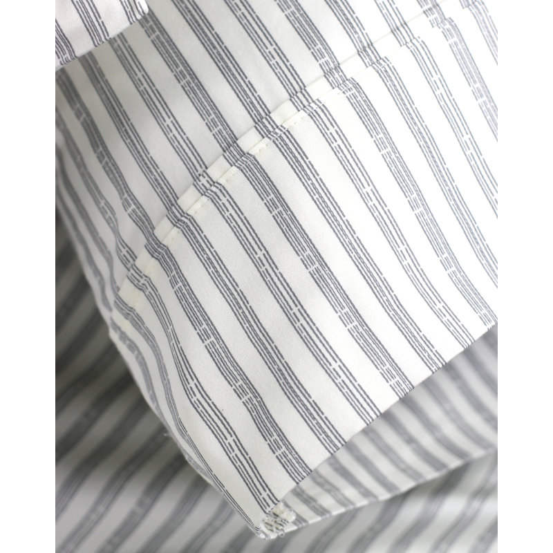 Cobbett 400 Thread Count Striped 100% Cotton Sheet Set, Queen, Gray