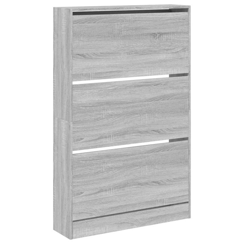 6 Pair Shoe Storage Cabinet, Grey Sonoma