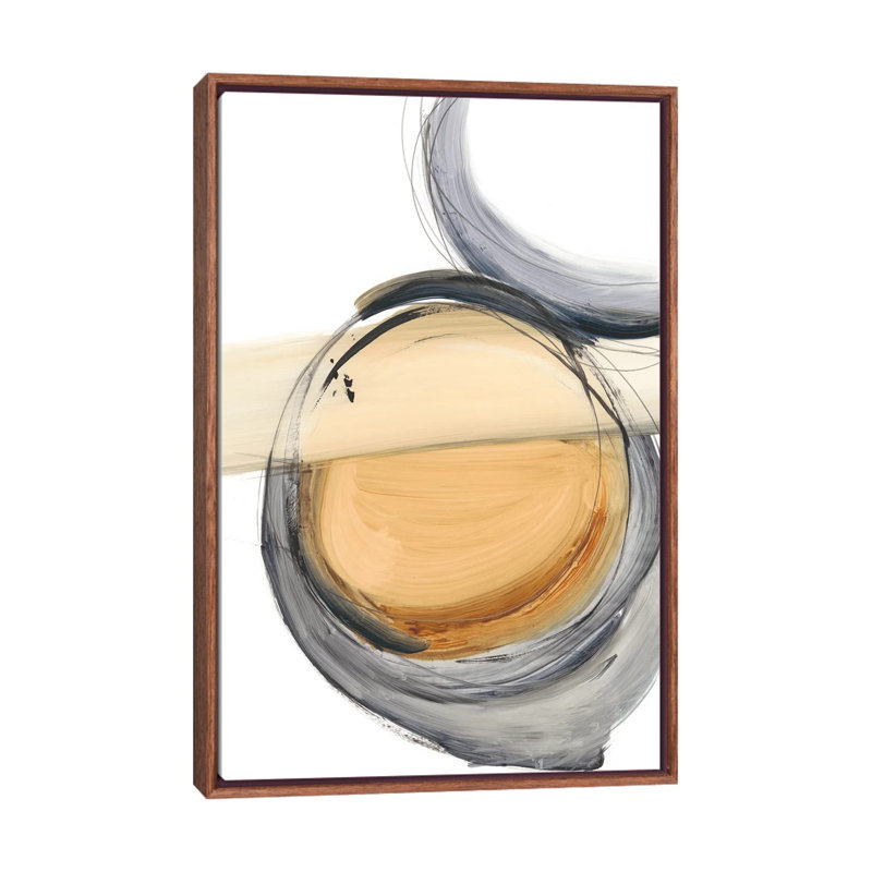 "Sienna & Slate III" par Ethan Harper, reproduction d’art, Toile avec cadre en bois brun classique, Pas de tapis