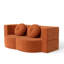 Canapé-lit moderne avec 2 coussins, canapé-lit convertible en velours côtelé moelleux et rembourré de mousse, matelas pliant double de 14,2 po pour le salon, lit d'invité, aucun assemblage requis-1303144067