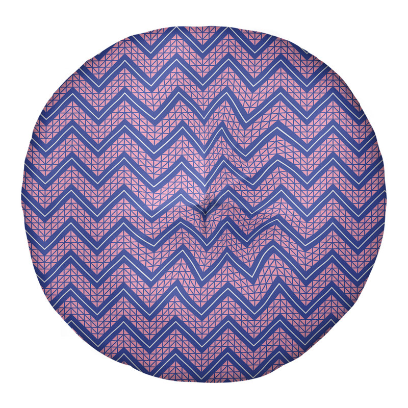 Coussin Rhonda Cheval, 26 po x 26 po, Bleu-blanc / rose