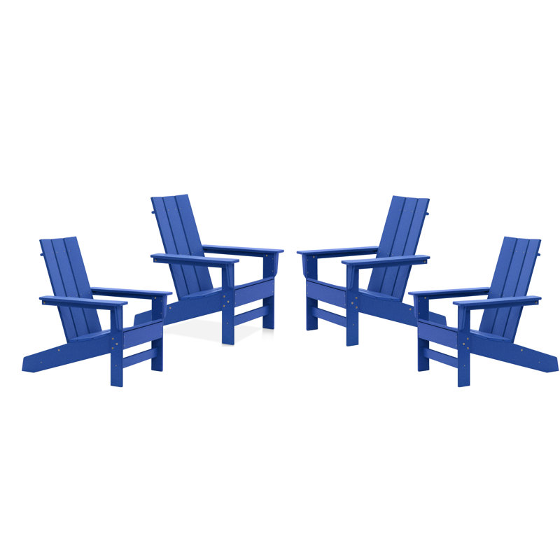 Chaise Adirondack en PEHD toutes saisons Ratcliff, Bleu royal
