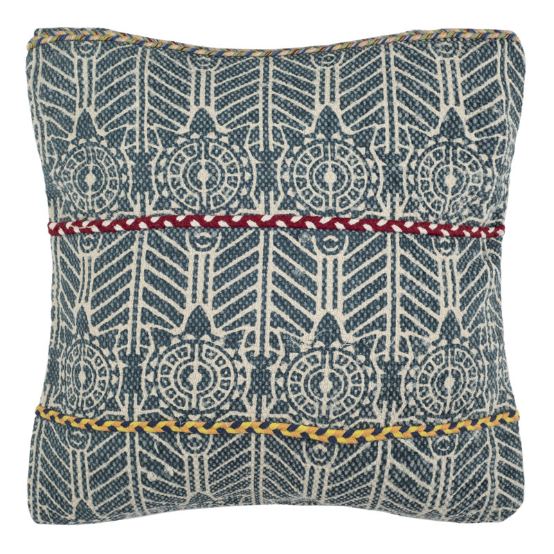 Larren Embroidered Cotton Throw Pillow