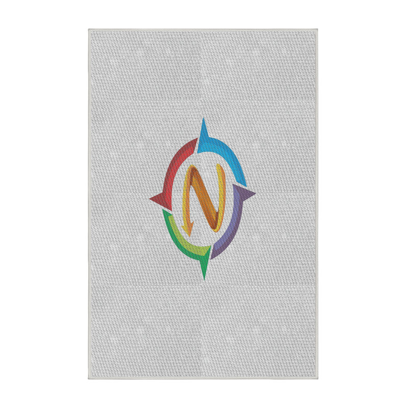 Tapis rouge/bleu/vert tissé à la machine, Rectangle 5 pi x 8 pi
